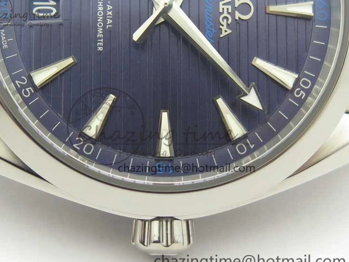 0425 Aqua Terra 150M Master Chronometers VSF 1:1 Best Edition Deep Blue Dial Silver Hand on SS Bracelet A8900 Super Clone HighPerformance 8013